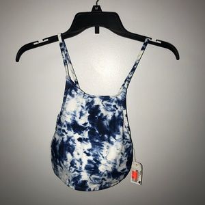 High Neck Tie-Dye Swim Top